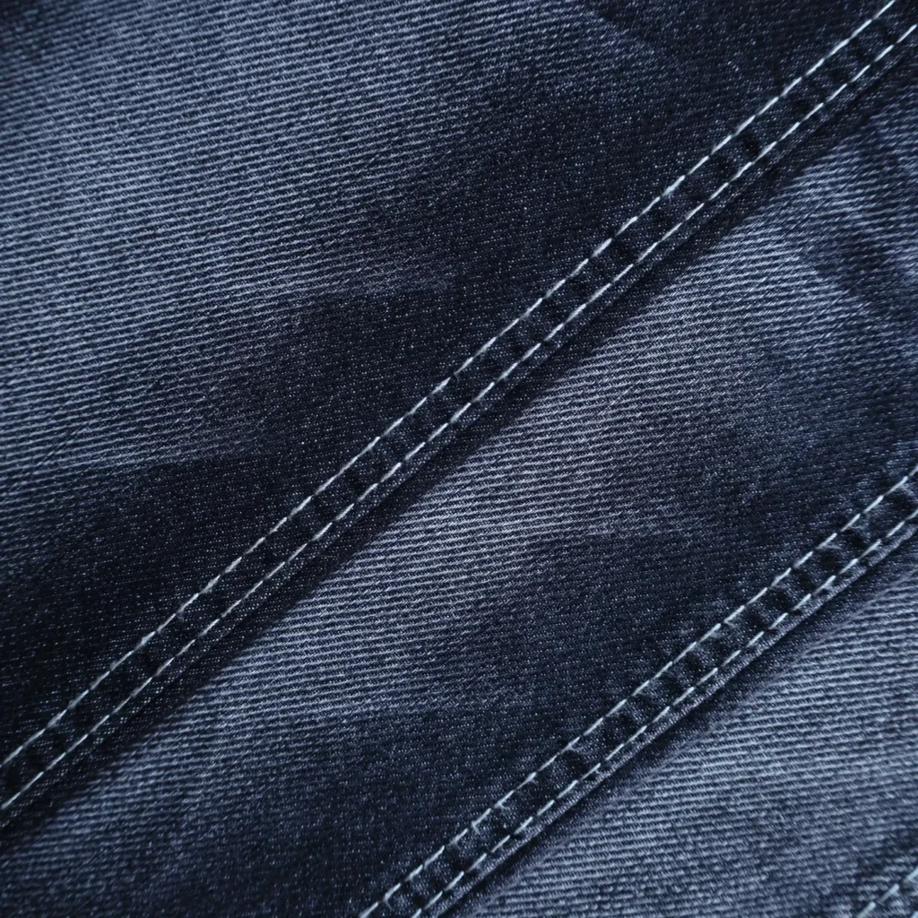 10S Mercerized Black + Black Denim 063 fabric image 2