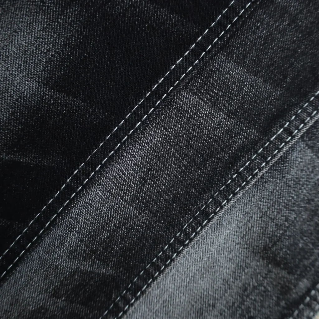 10S Mercerized Black + Black Denim 086 fabric image 2
