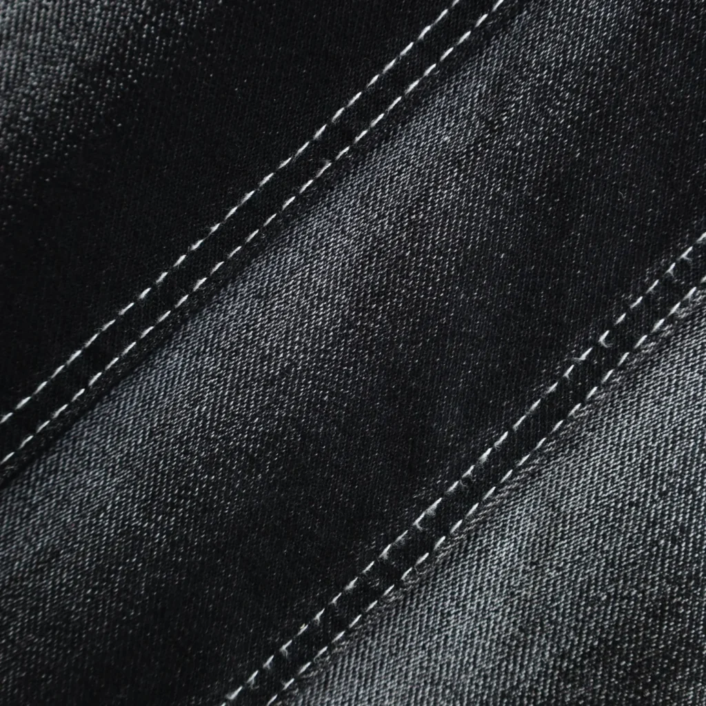 10S Mercerized Black + Black Denim 086-325A fabric image 2