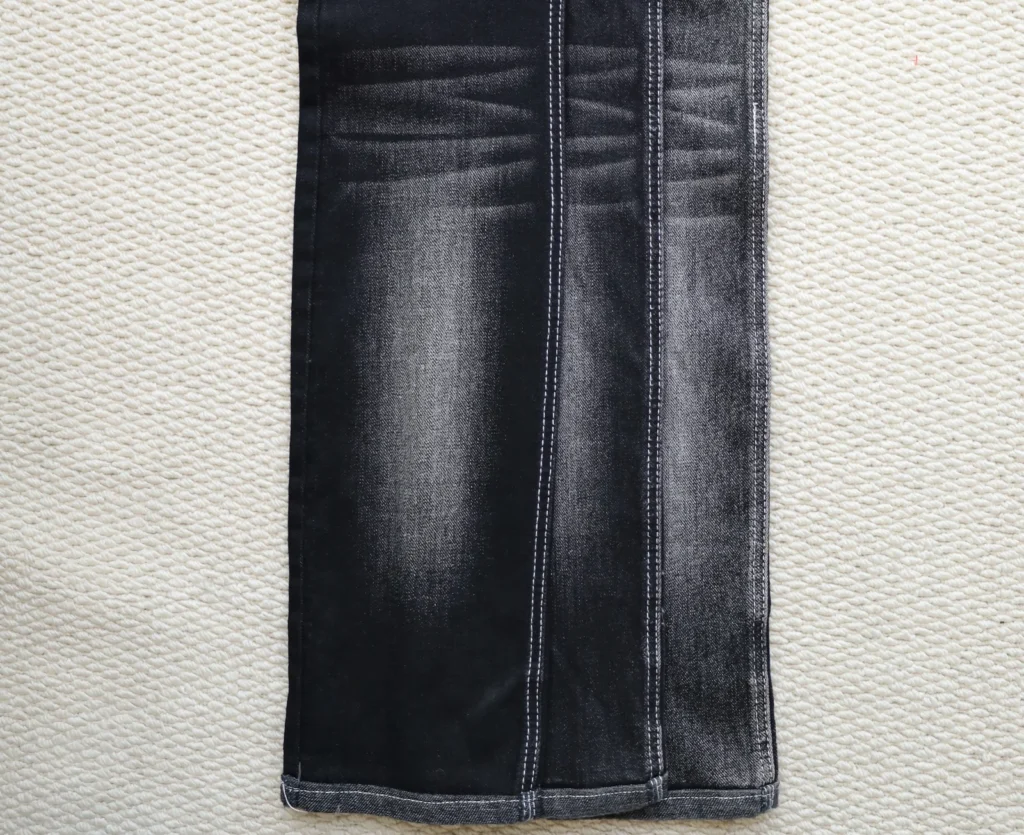 10S Non-Fading Mercerized Black + Black Stretch Denim 086-325A – Durable Slub Texture Fabric cover image