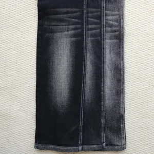 10S Non-Fading Mercerized Black + Black Stretch Denim 086-325A – Durable Slub Texture Fabric cover image