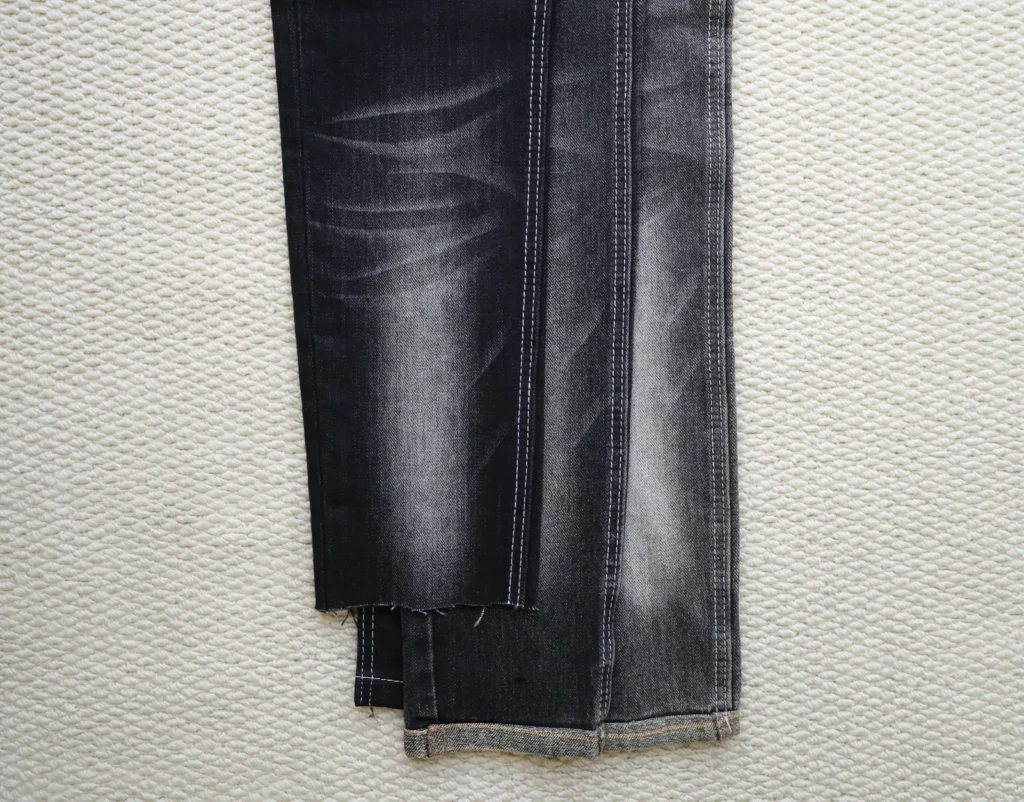 10S Non-Fading Mercerized Black + Black Stretch Denim 086-440-436 – Durable Slub Texture Fabric cover image