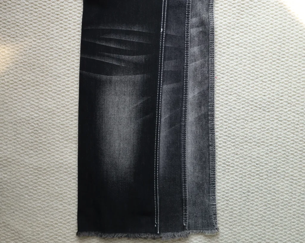 10S Non-Fading Mercerized Black + Black Stretch Denim 086-503 – Durable Slub Texture Fabric cover image