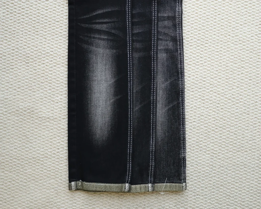 10S Non-Fading Mercerized Black + Black Stretch Denim 086-520536 – Durable Slub Texture Fabric cover image