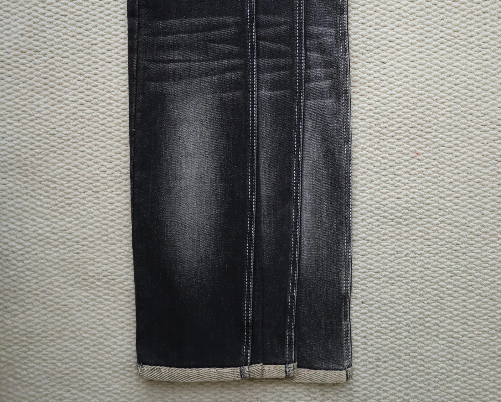 10S Mercerized Black Stretch Slub Denim 086-541