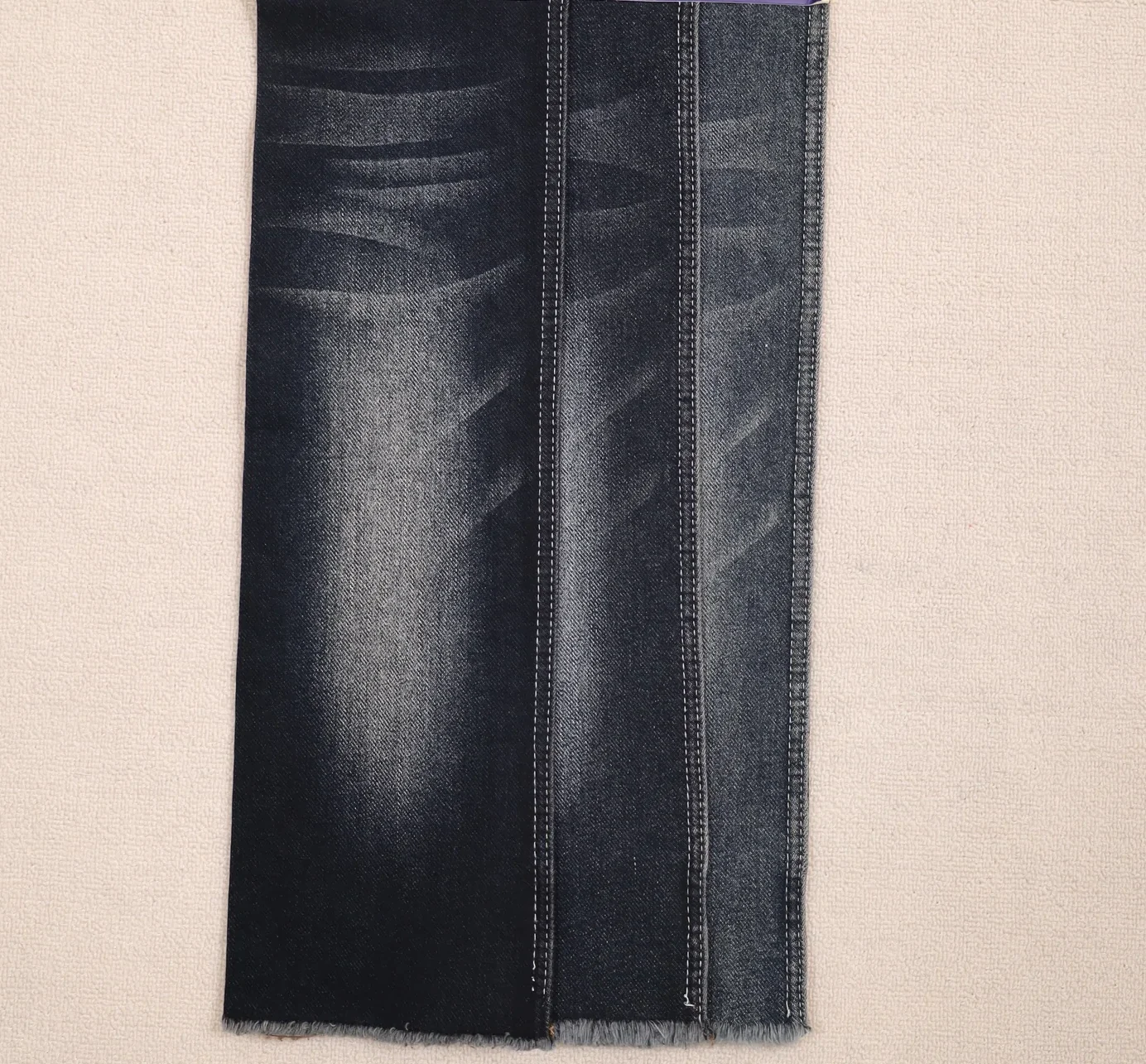 10S Blue + Grey Stretch Denim 092-519 – Durable Slub Texture Fabric