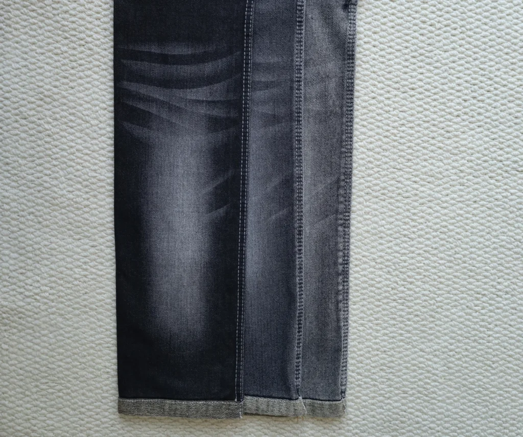 12S Non-Fading Mercerized Black + Black Stretch Denim 102-6434 – Durable Slub Texture Fabric cover image