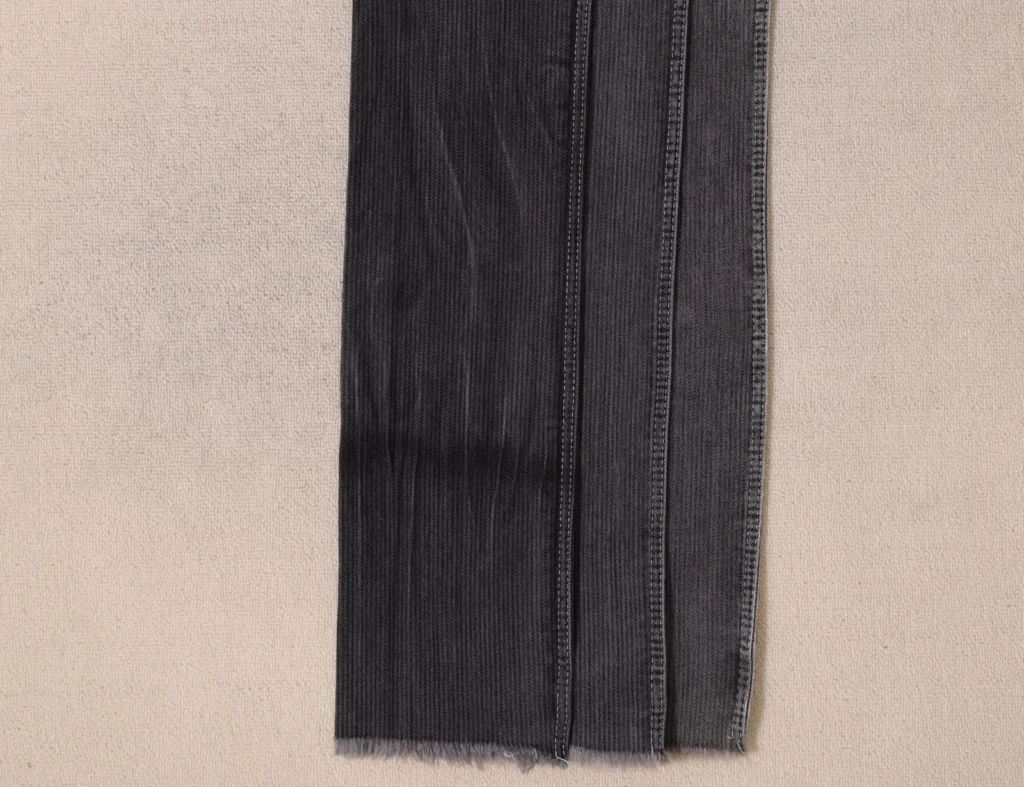 12S Non-Fading Mercerized Black + Black Stretch Denim 1056-30 – Durable Slub Texture Fabric cover image