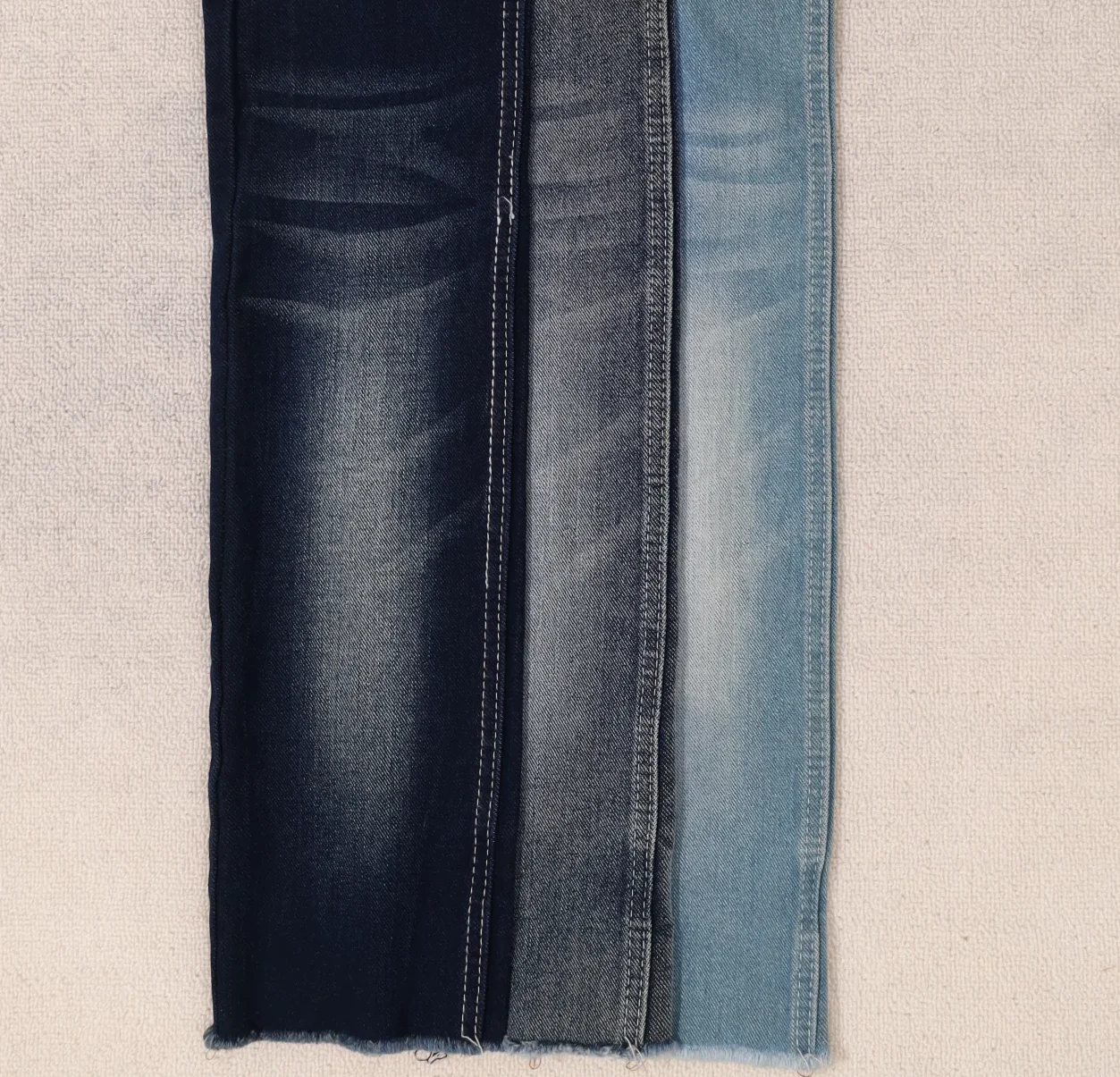 10S Deep Indigo Blue + Dark Indigo Blue + Blue Stretch Denim 1096 – Durable Slub Texture Fabric