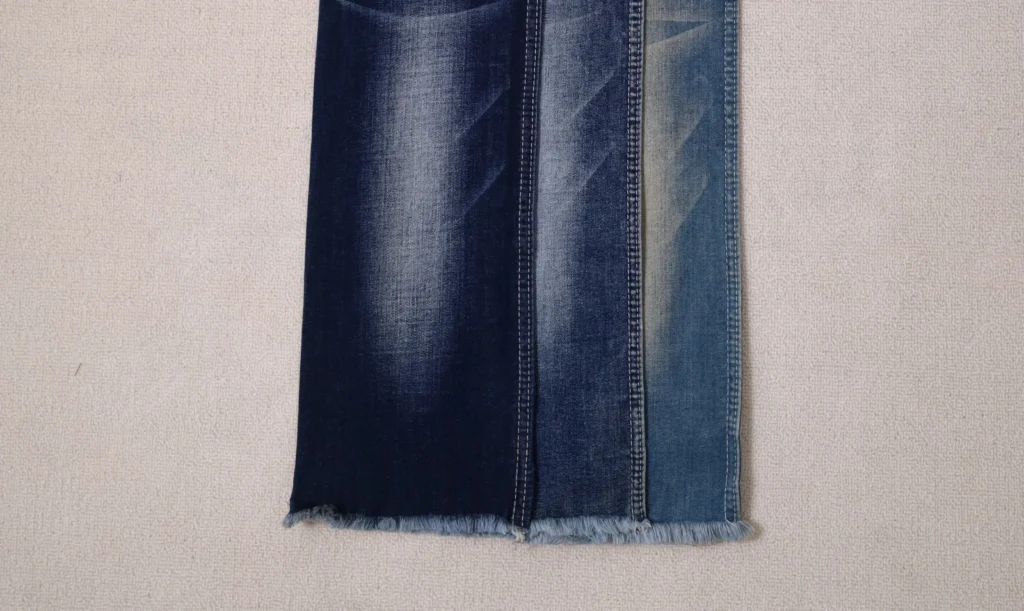 10S Flocked Blue Stretch Denim 1210 – Durable Slub Texture Fabric cover image