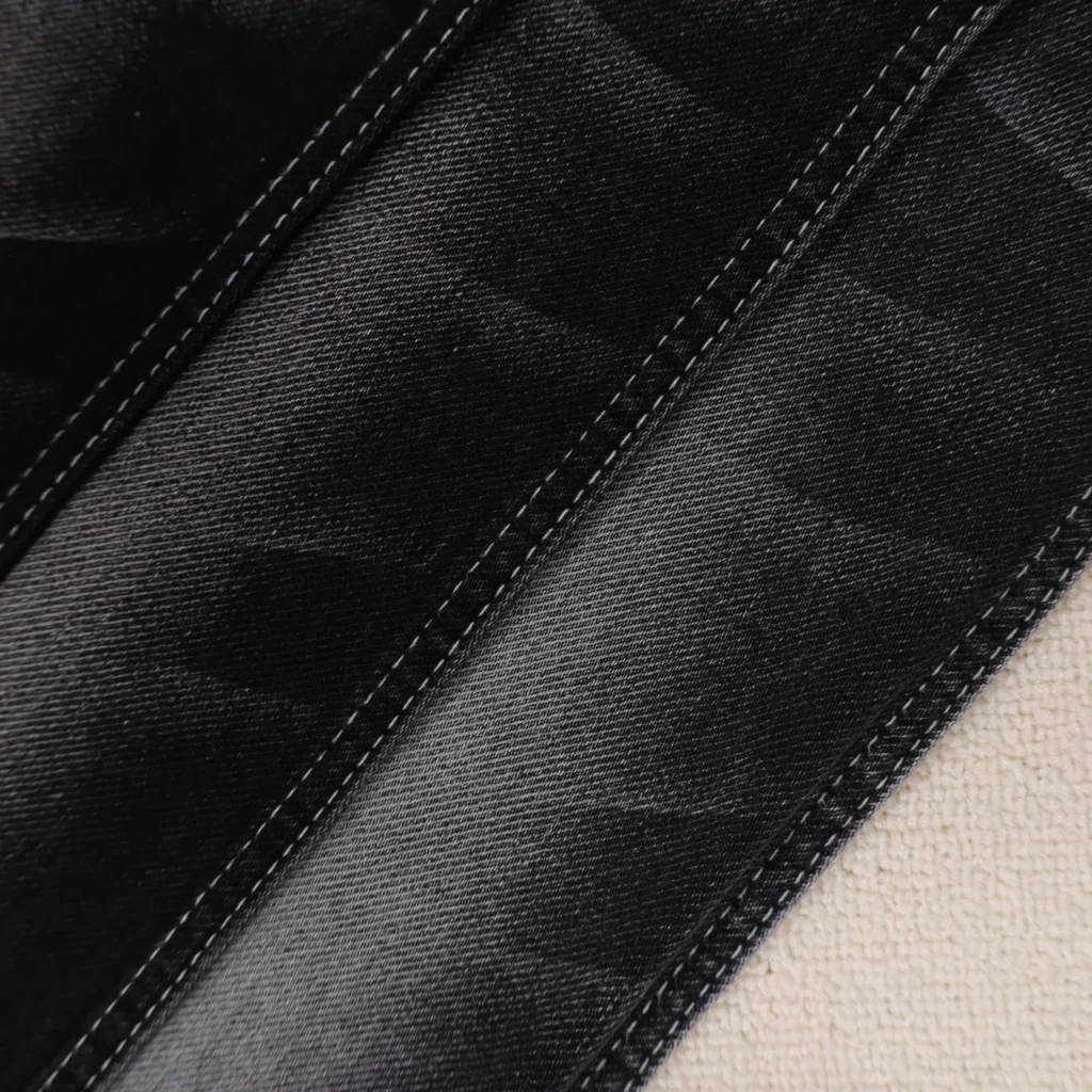 12S Mercerized Black + Black Denim 1225 fabric image 2