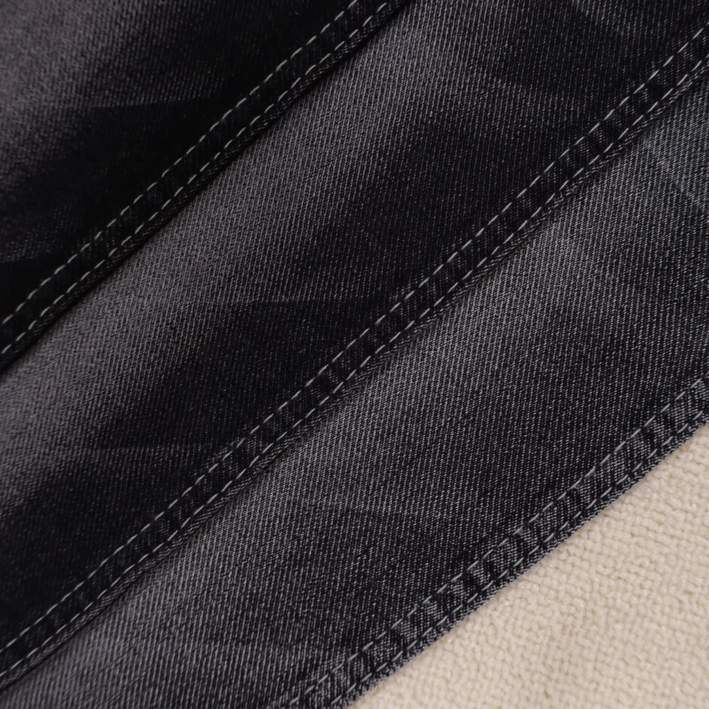 12S Mercerized Black + Black Denim 1227 fabric image 2