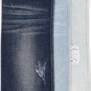 10S Flocked Deep Indigo Blue + Dark Indigo Blue + Blue + Grey Stretch Denim 265 – Durable Slub Texture Fabric cover image