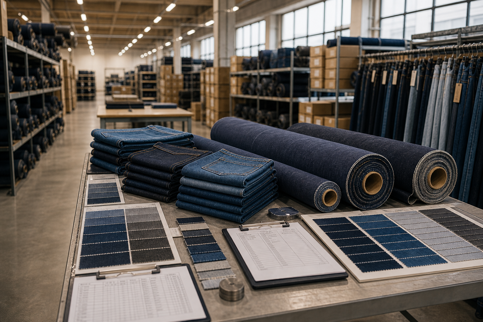 Bulk Denim Fabric Sourcing: What Must Be Locked Before Ordering warehouse flow body image