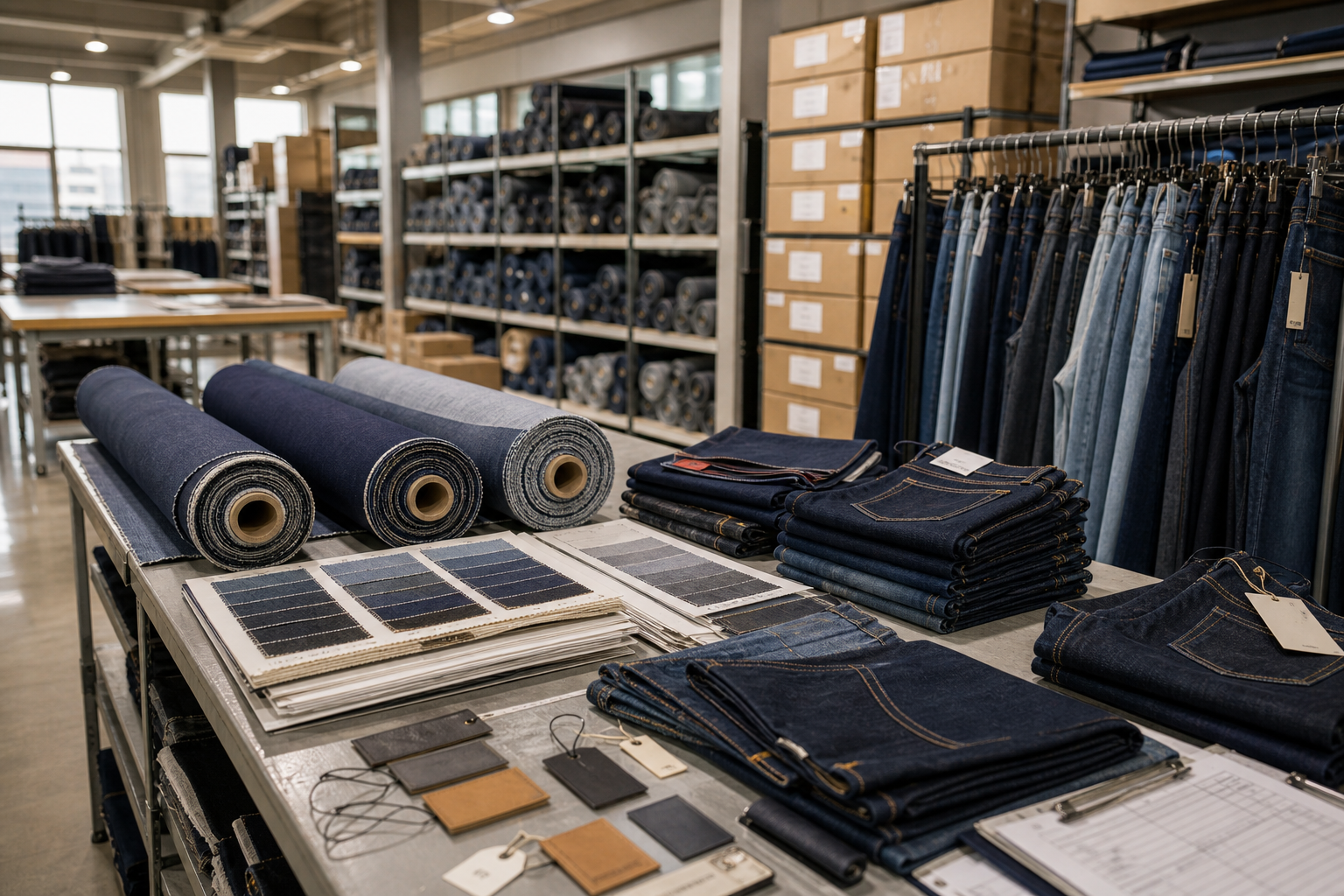How to Choose a Private Label Jeans Manufacturer warehouse flow body image
