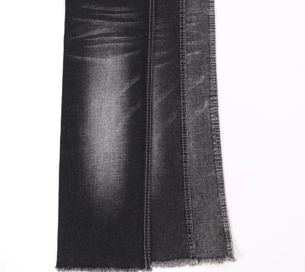 8S Mercerized Black + Black + White Denim 6513-3 fabric image 1