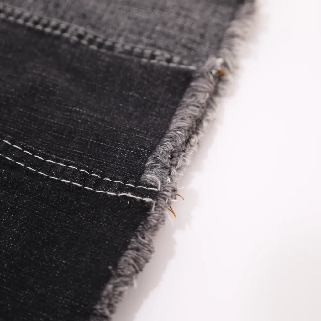 8S Mercerized Black + Black + White Denim 6513-3 fabric image 2