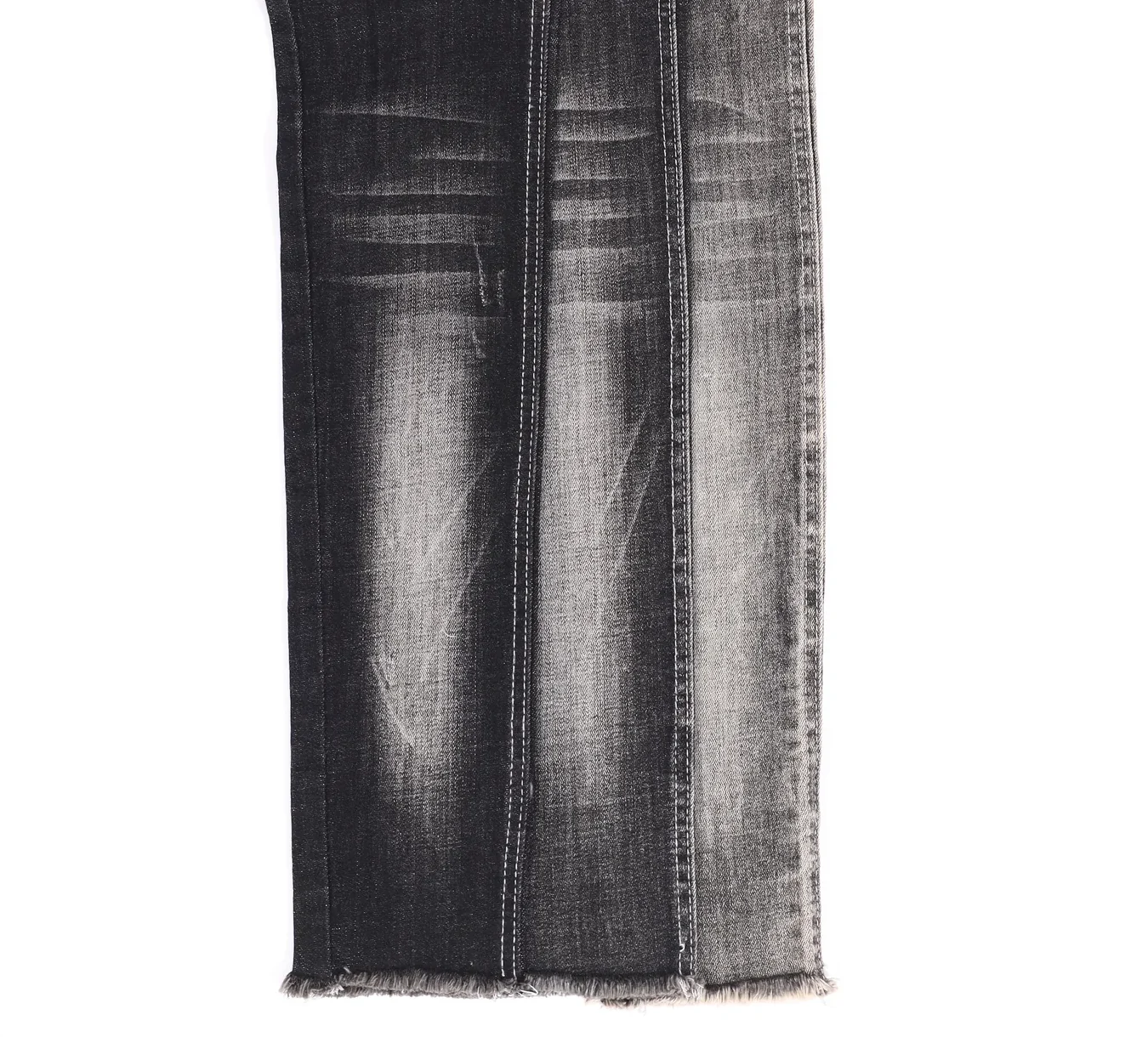 8S Mercerized Black Flocked Stretch Denim 723