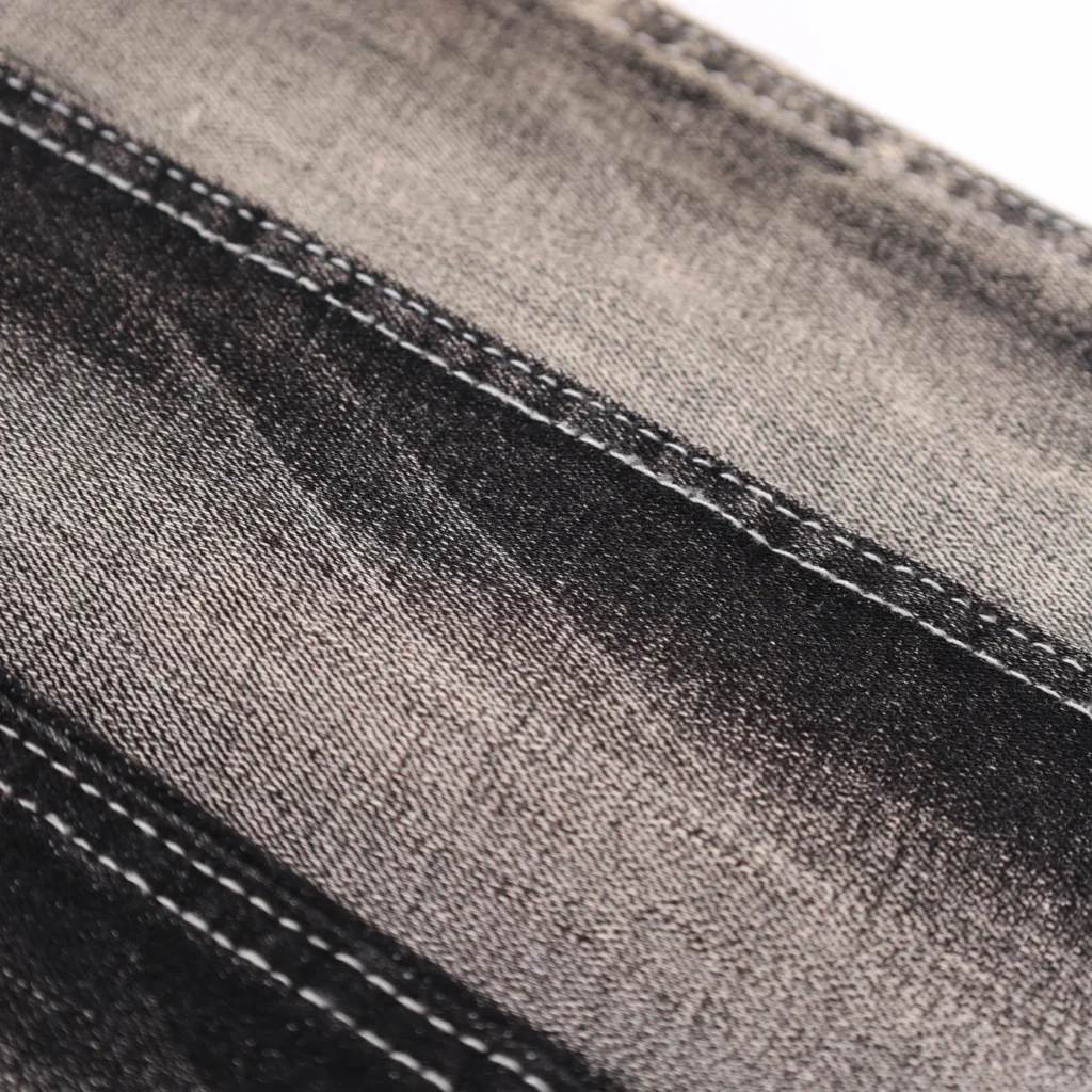 8S Mercerized Black + Black Denim 723 fabric image 2