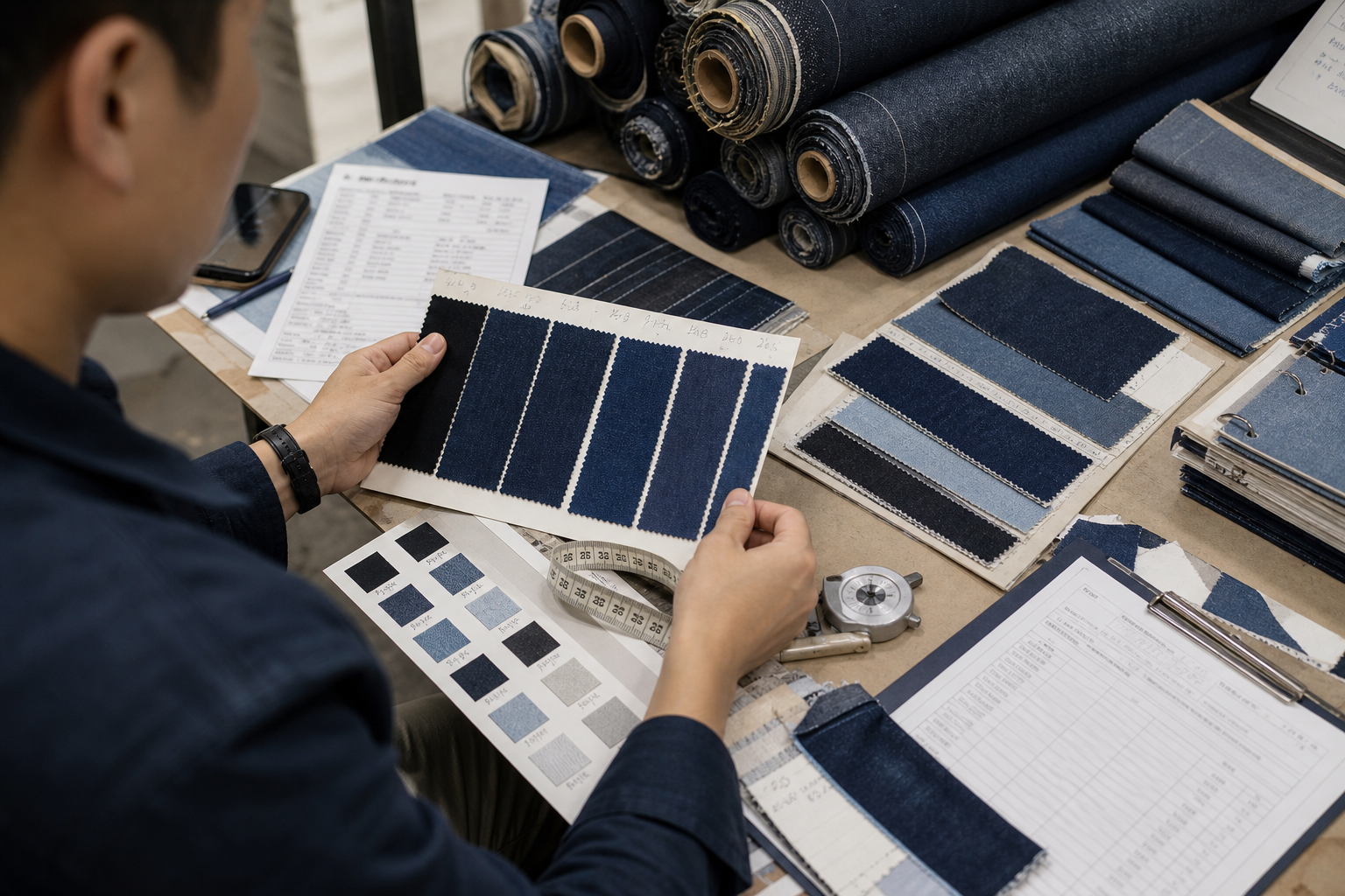 Denim Fabric Wholesale: A Practical Sourcing Guide for Clothing Brands buyer desk body image