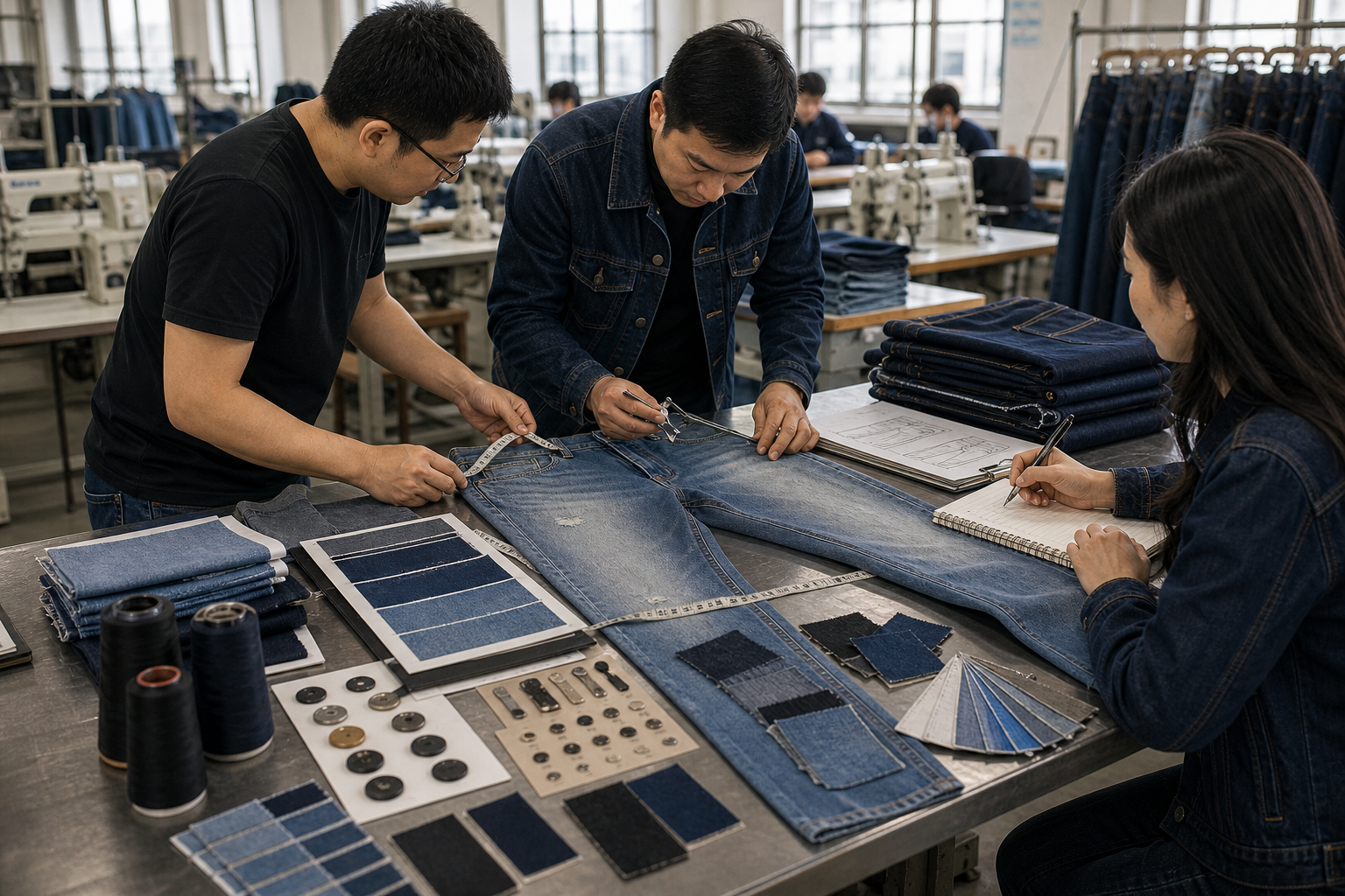 How to Choose a Custom Jeans Manufacturer: Fit, Wash, and MOQ Essentials macro texture body image