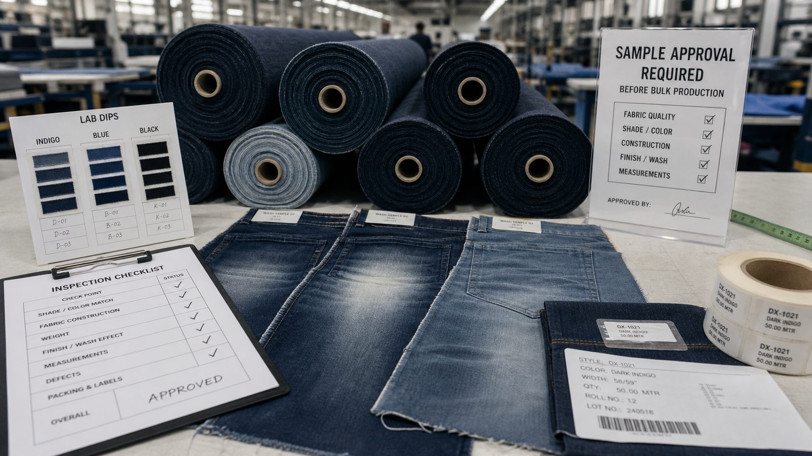 Denim finishing inspection and sample approval
