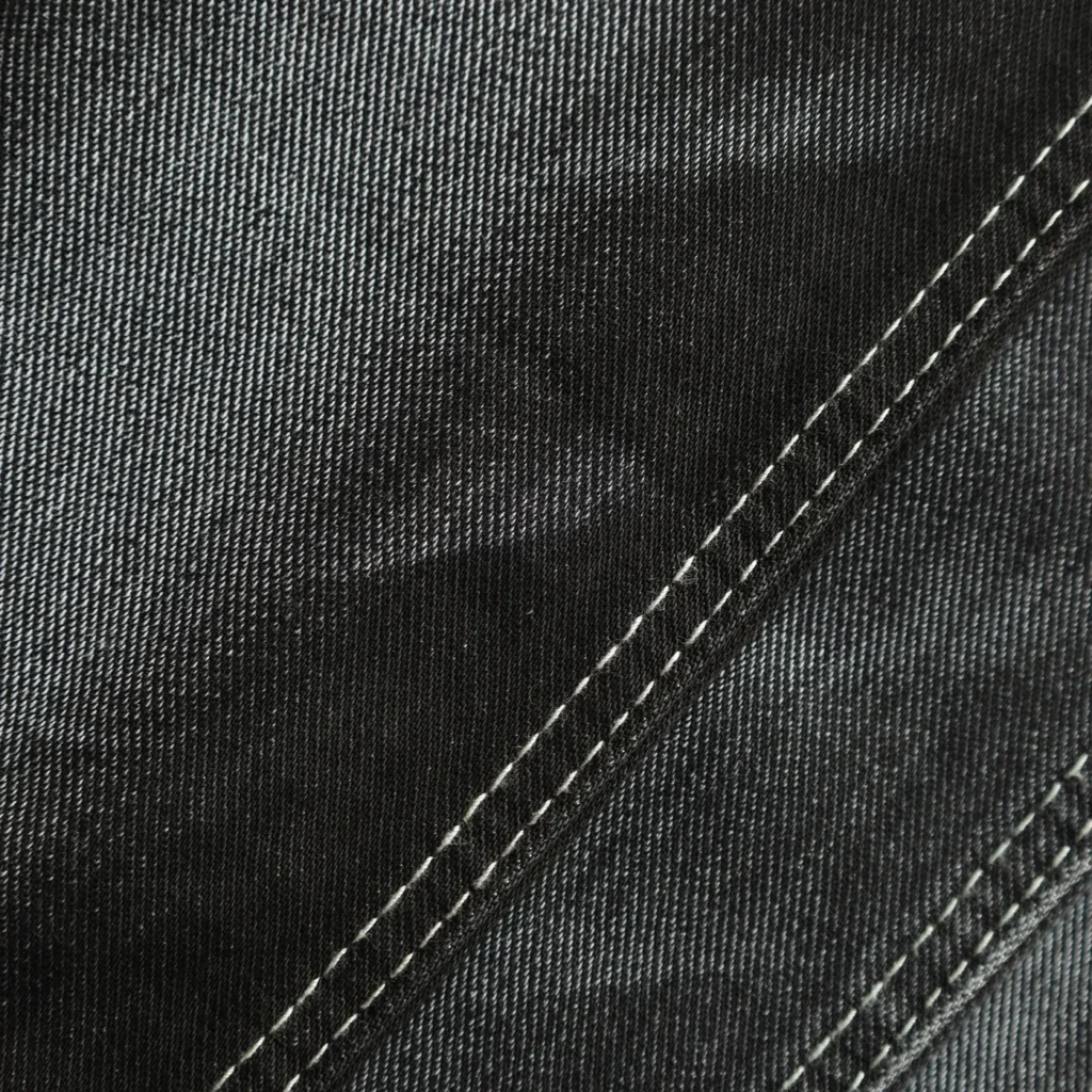 10S Mercerized Black + Black Denim HY1537抓毛 fabric image 2