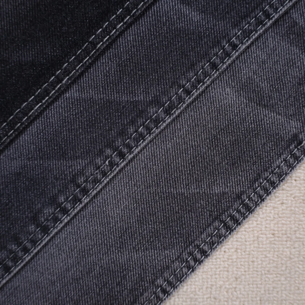 10S Mercerized Black + Black Denim ZS1221B fabric image 2