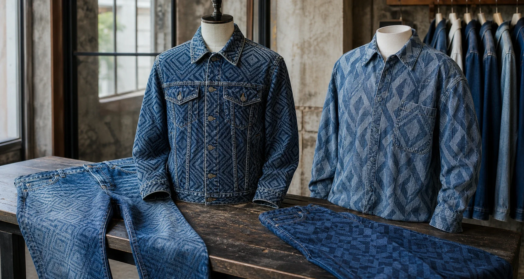 Geometric Jacquard Denim: Pattern Scale, Wash Effects and Buyer QC How Pattern Scale Changes by Garment Type body image