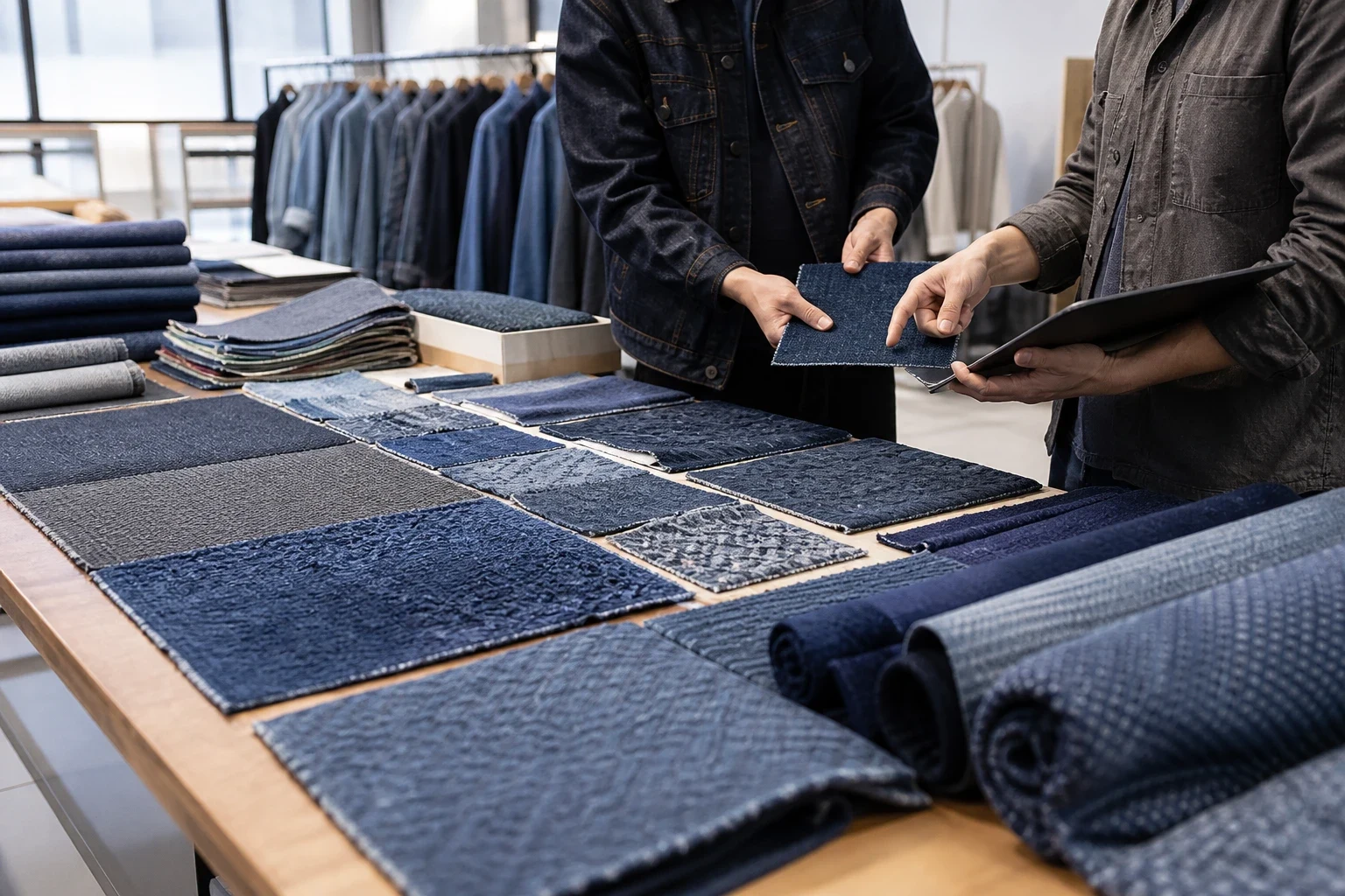 Textured Jacquard Denim: Structure, Handfeel and Bulk Quality Control Physical Sample and Bulk QC Checklist body image