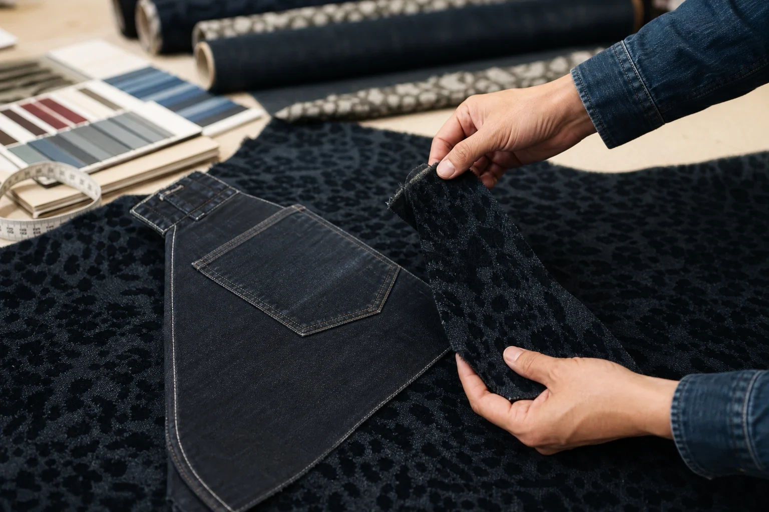 What Is Flocking Fabric? A Denim Buyer Guide to Surface Texture, Sampling and Bulk QC Flocking Fabric vs Flocked Denim, Velvet, and Print bo
