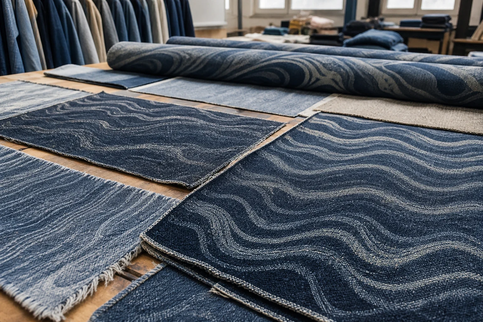 Wave Jacquard Denim Fabric: How to Source Flowing Texture for Apparel What Wave Jacquard Denim Is body image