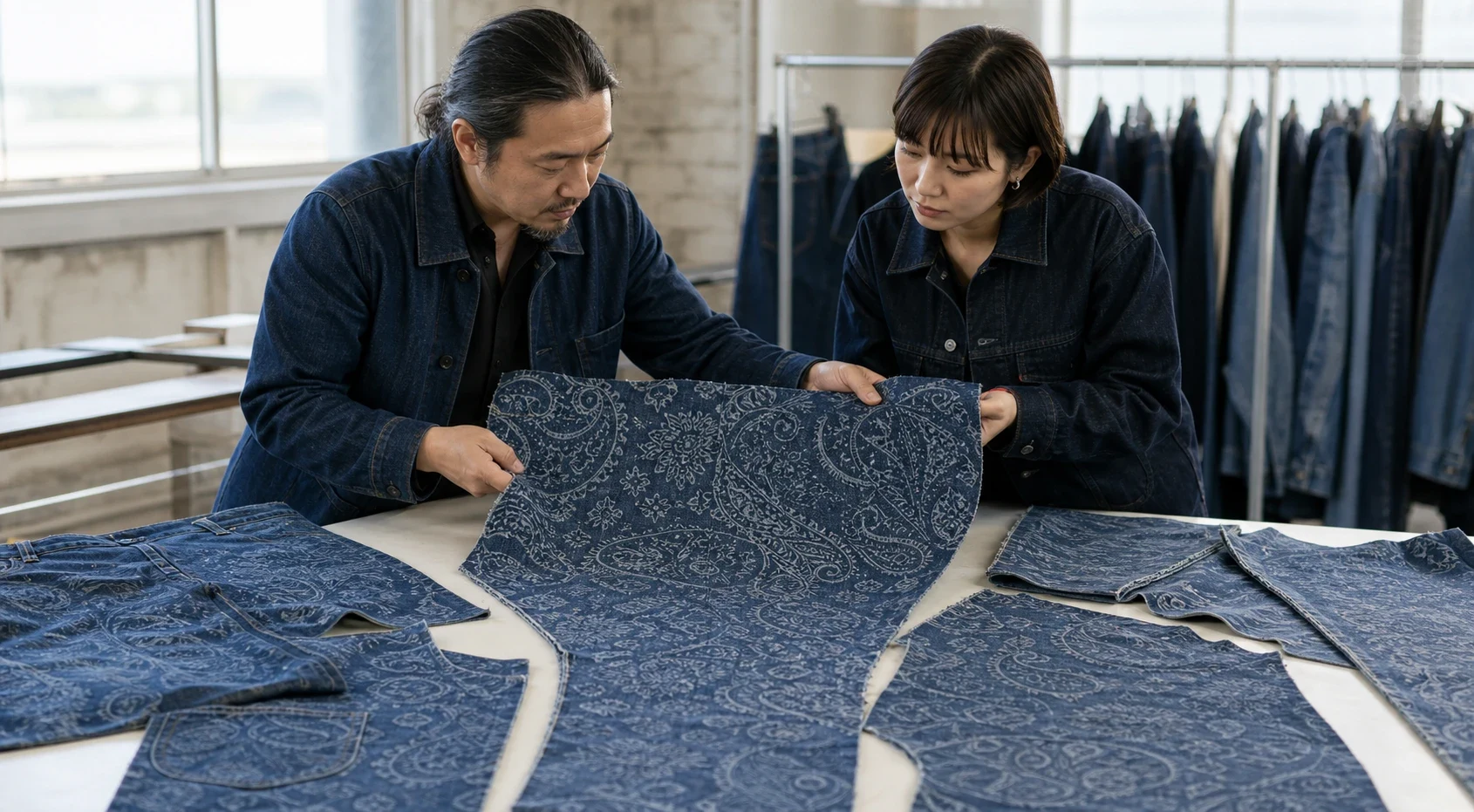 Paisley Jacquard Denim: Heritage Motifs for Modern Denim Collections Choosing Motif Scale and Line Density by Garment body image
