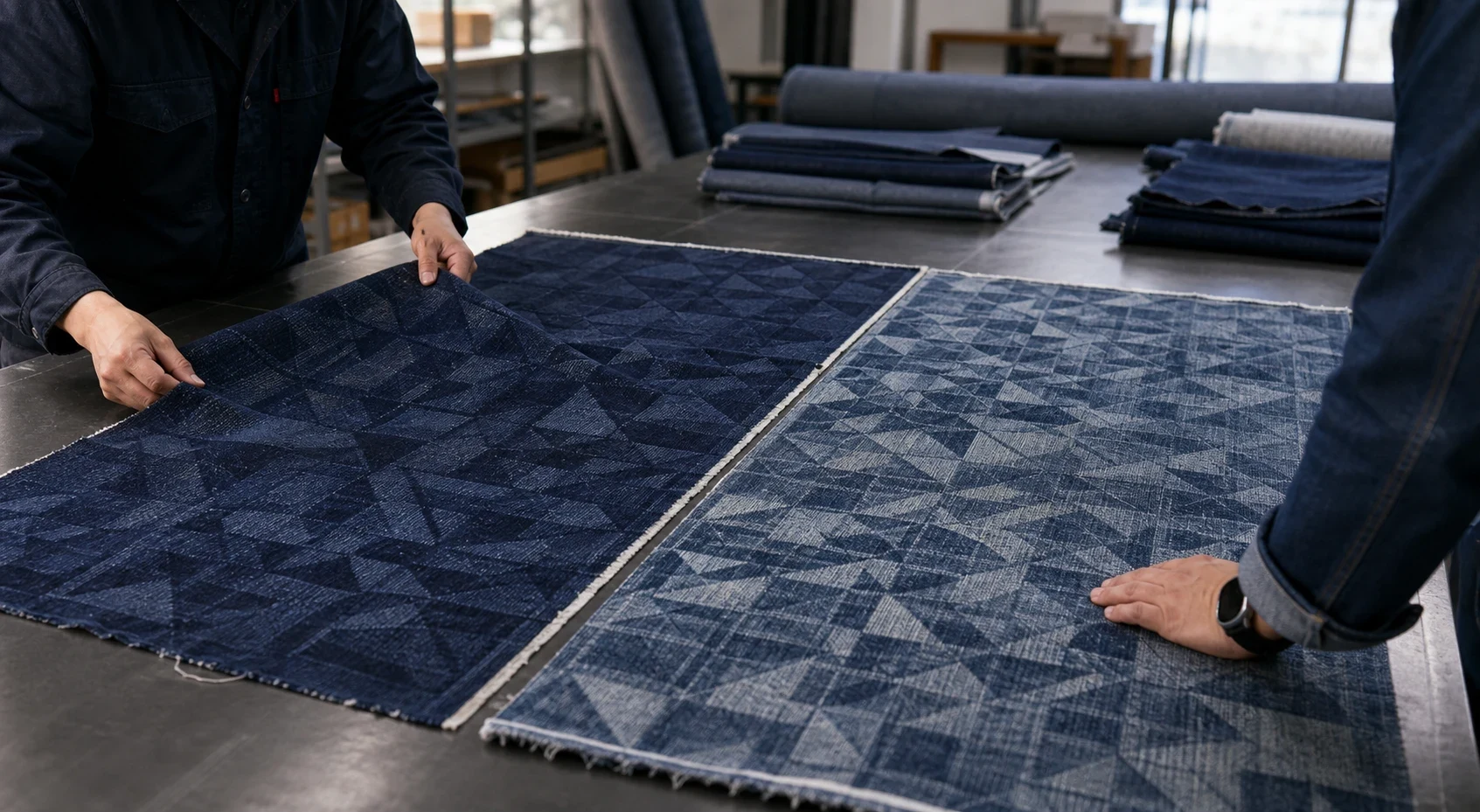 Geometric Jacquard Denim: Pattern Scale, Wash Effects and Buyer QC Wash, Shrinkage, Skew, and Contrast Behavior body image
