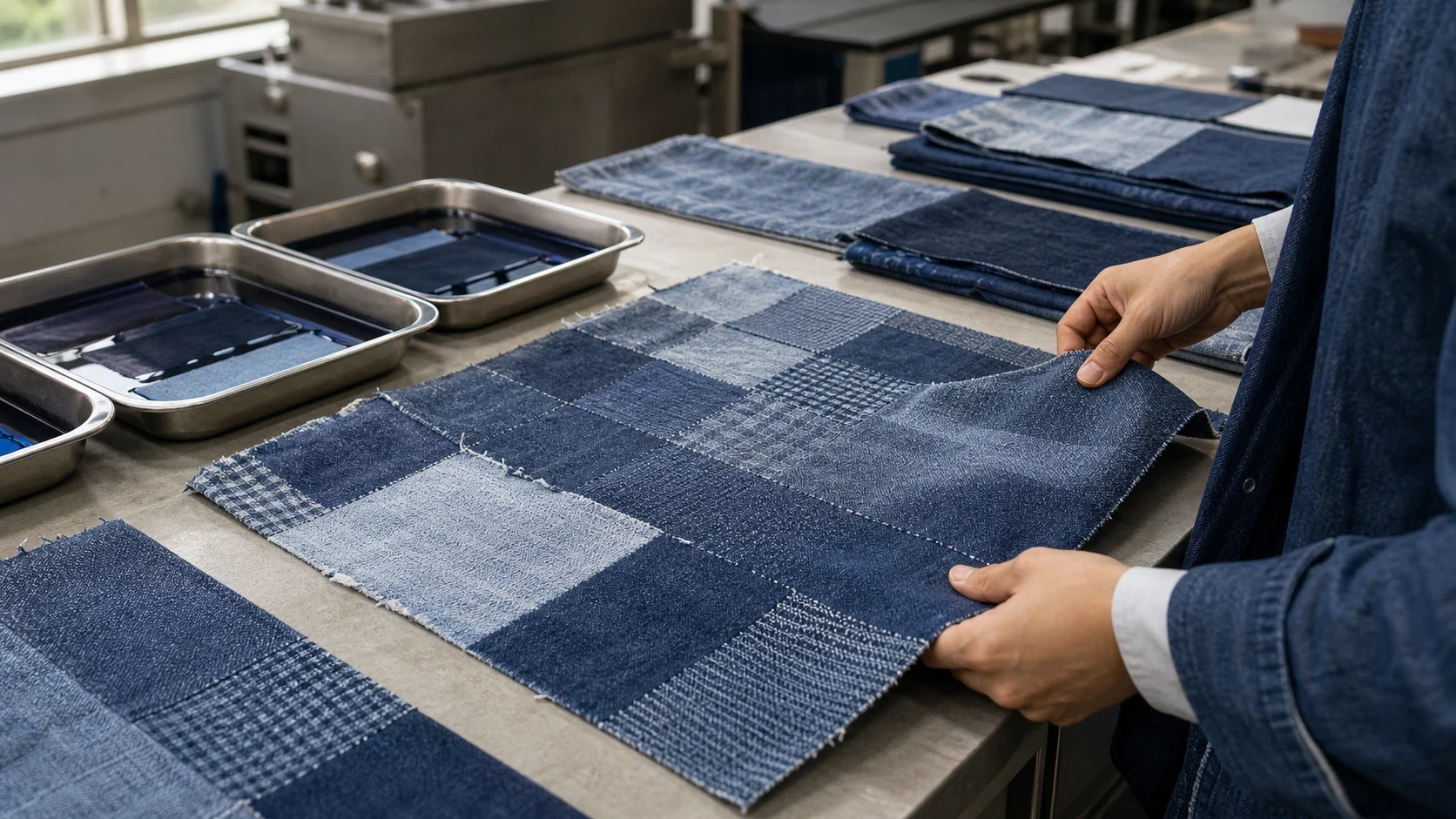 Patchwork Jacquard Denim: Woven Patchwork Effects Without Extra Seams Weight, Handfeel, Wash, and Color-Migration Risks body image
