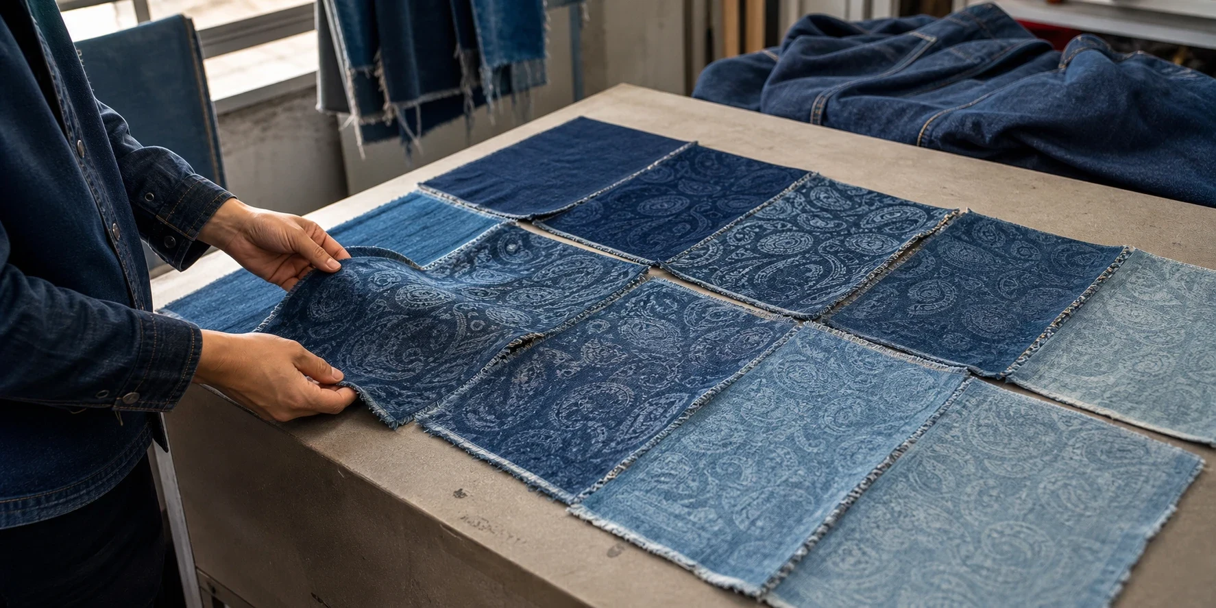 Paisley Jacquard Denim: Heritage Motifs for Modern Denim Collections Indigo Wash Behavior and Post-Wash Clarity body image
