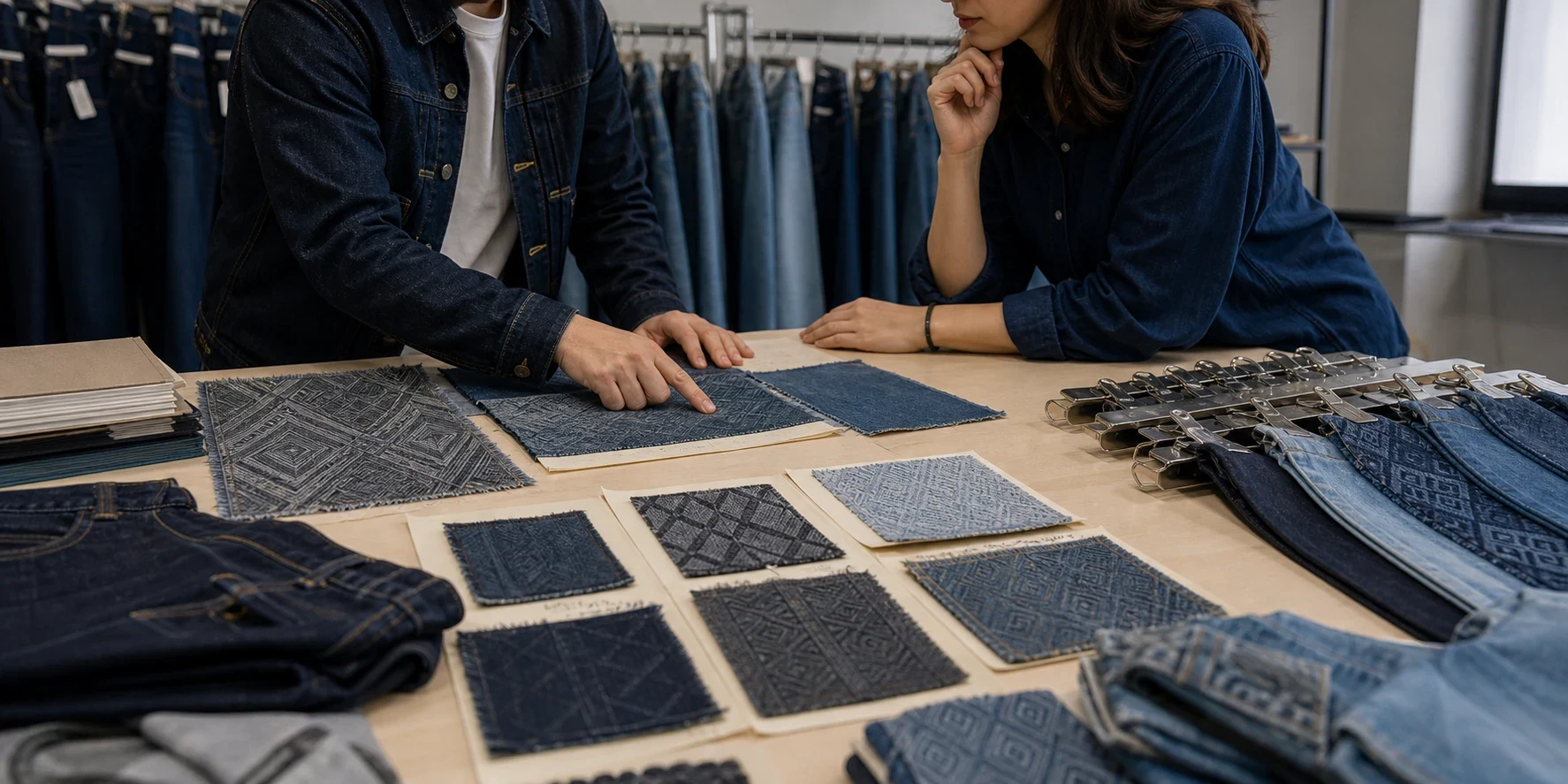 Geometric Jacquard Denim: Pattern Scale, Wash Effects and Buyer QC Sample and Bulk QC Checklist body image