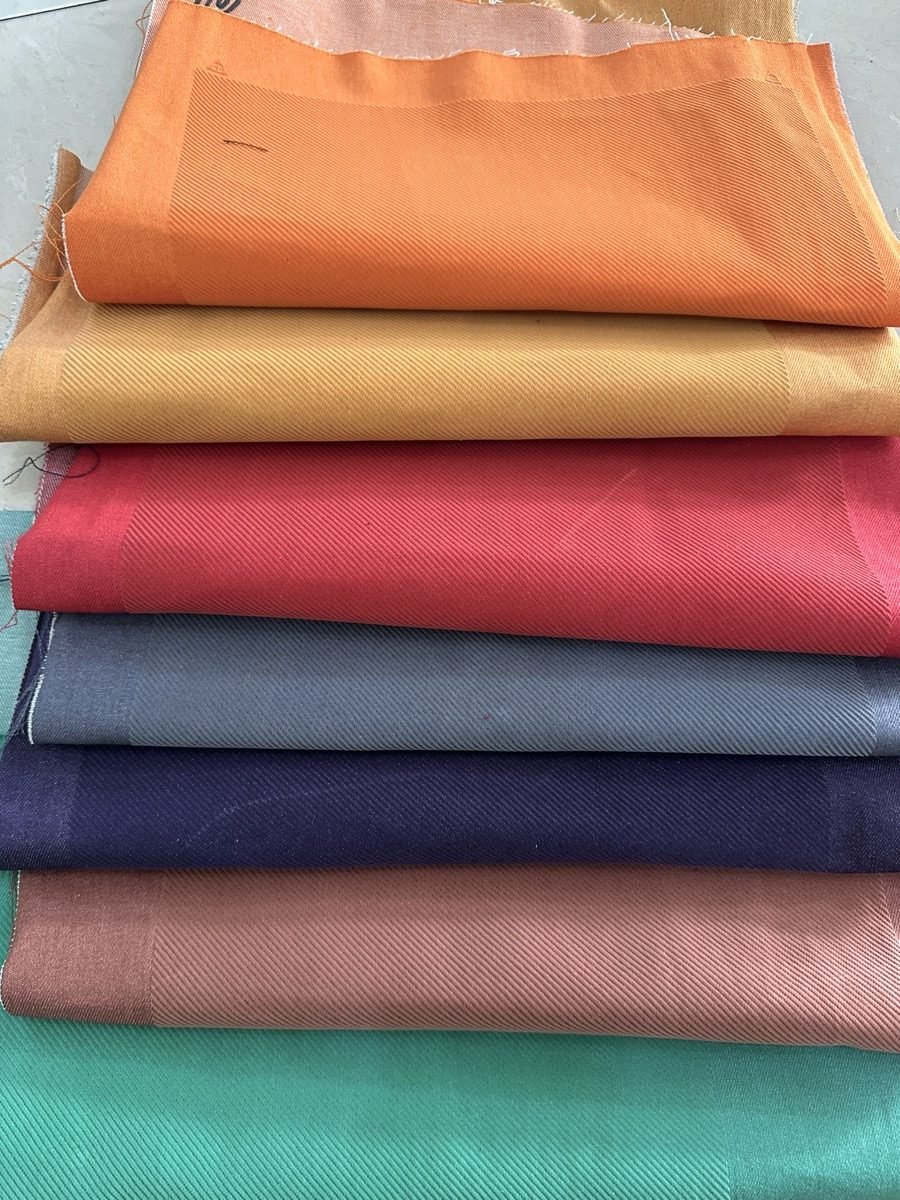Colored twill flocked denim fabric options for custom development