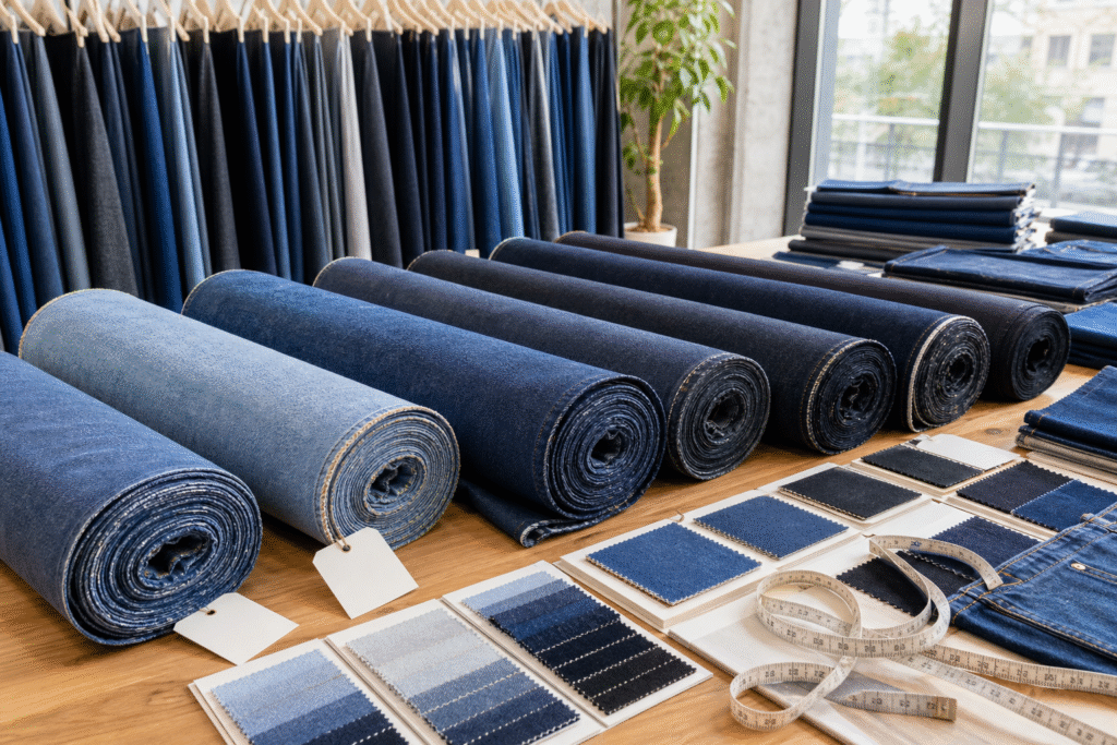 Denim fabric rolls and swatches for B2B sourcing