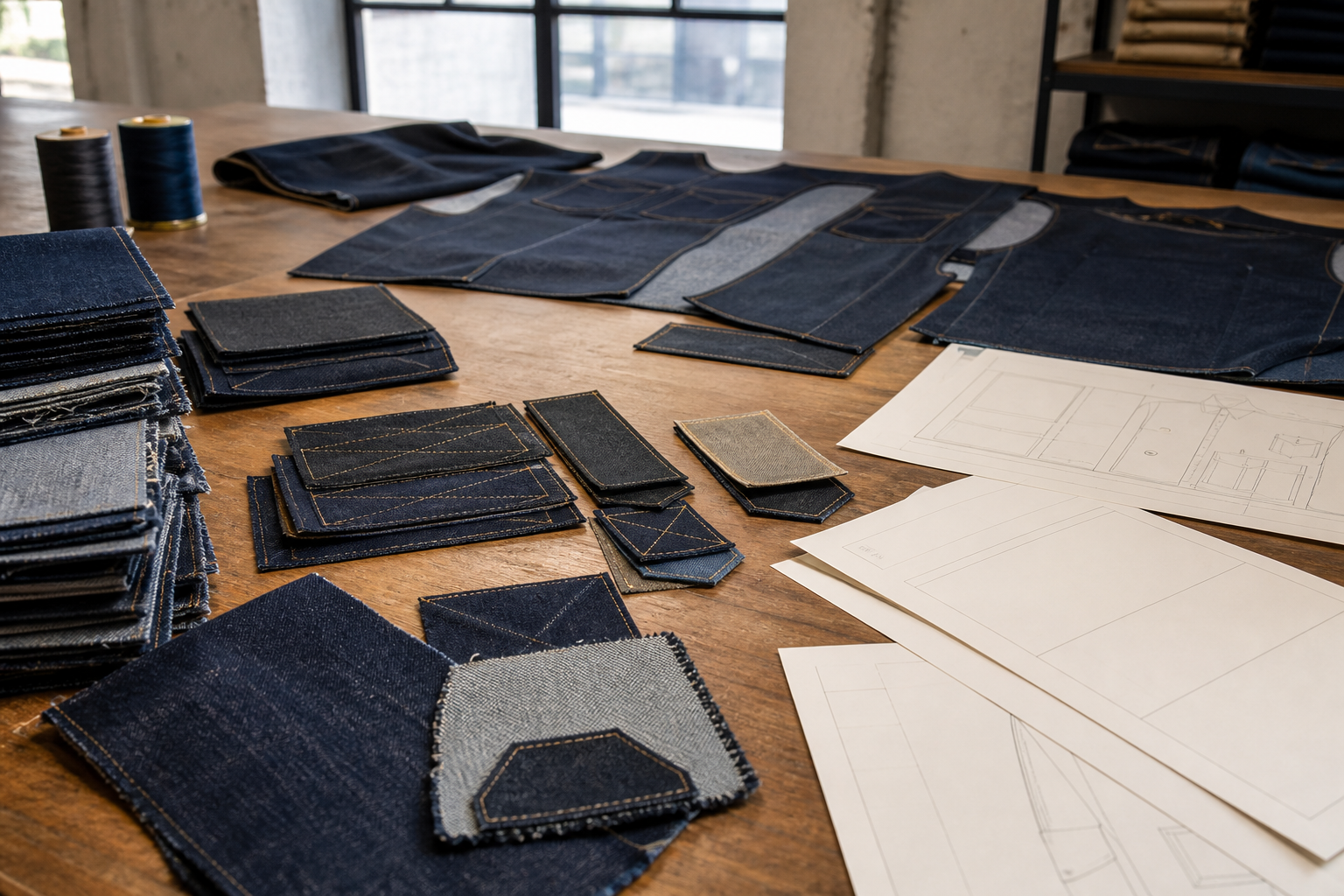 Denim workwear material and specification review for a buyer brief.