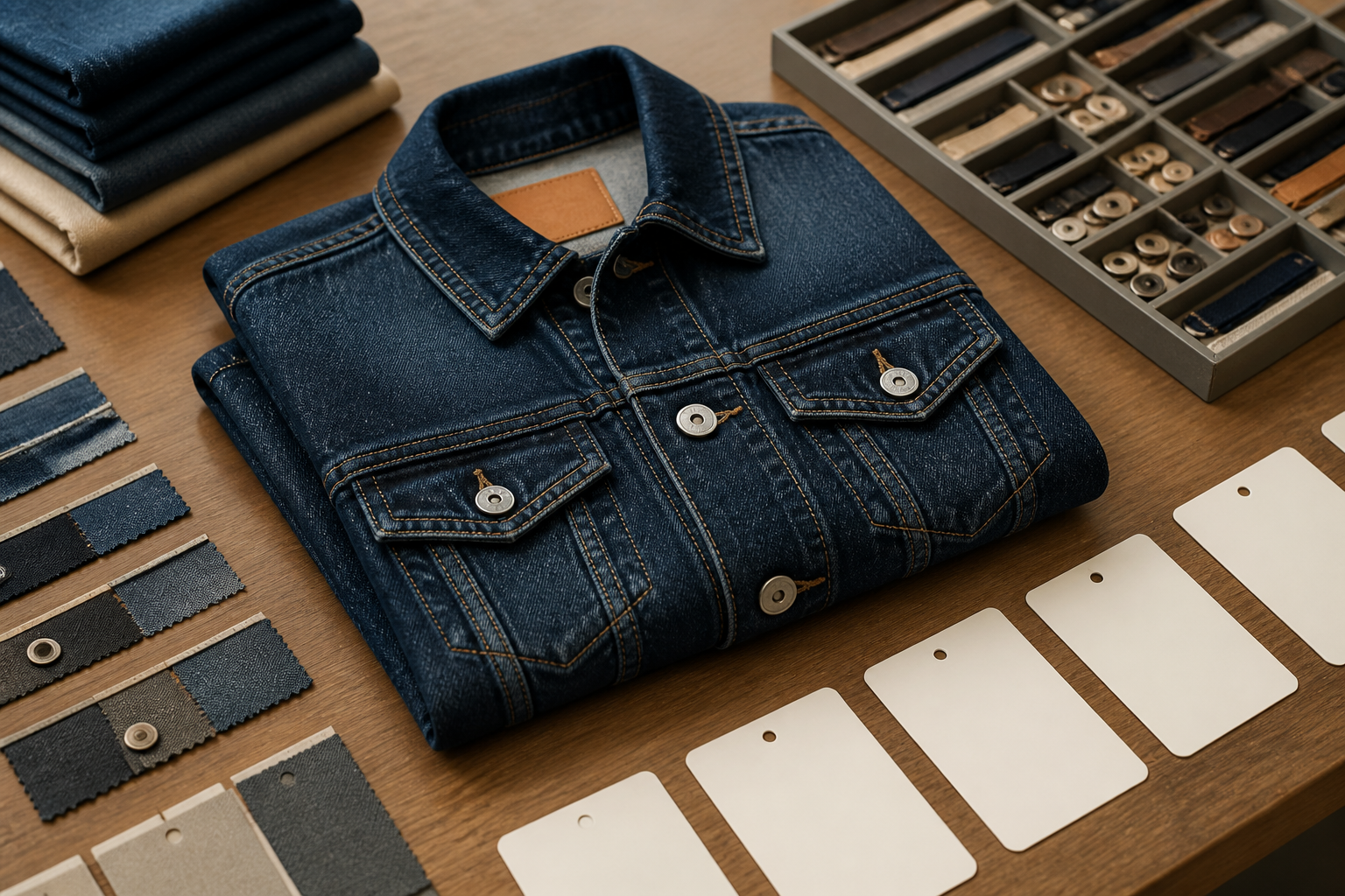Denim jacket buyer sample approval desk