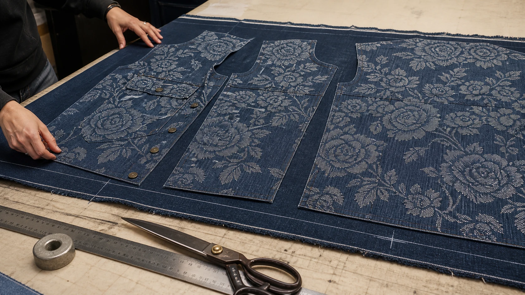 Jacquard jacket marker planning and repeat alignment for cutting yield