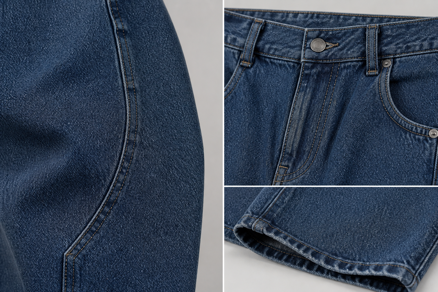 Barrel jeans construction detail used to identify product-specific development risks.