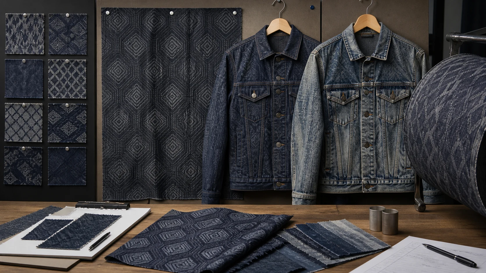 Jacquard jacket sample to bulk approval sequence for B2B production