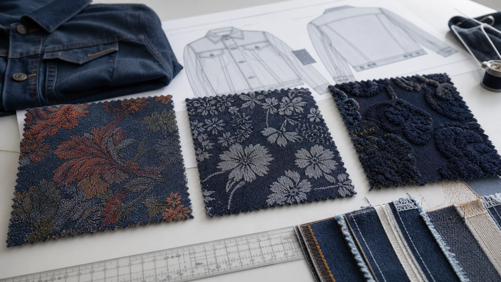 Jacquard denim fabric selection for structured B2B jacket development