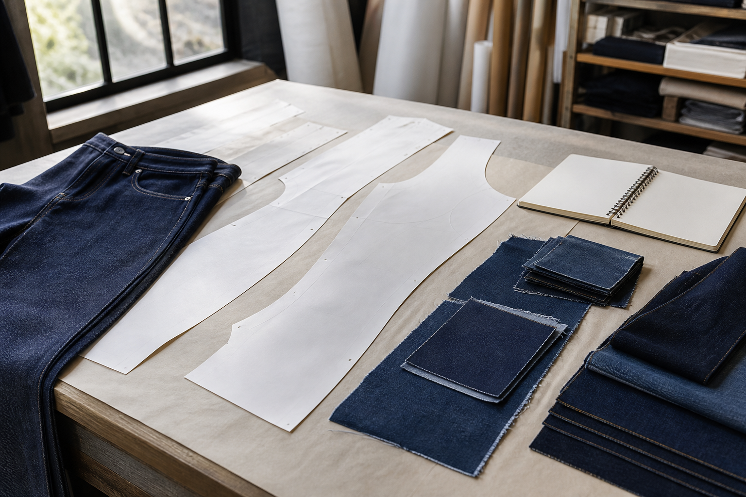 Barrel jeans material and specification review for a buyer brief.